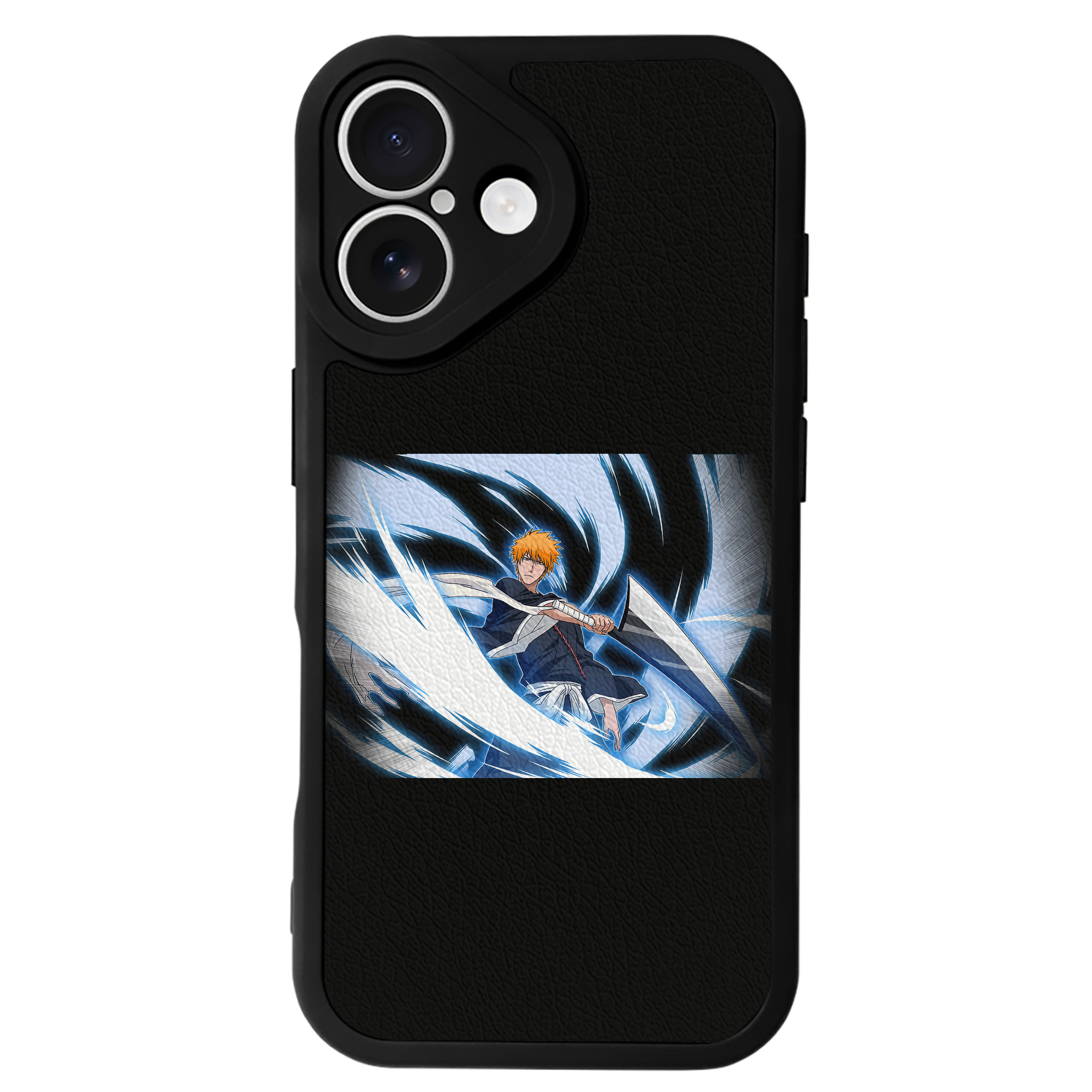 ブリーチ 黒崎一護（くろさき いちご）BLEACH Kurosaki Ichigo 【iPhone 16シリーズ対応】シリコンスマホケース（レザー調） 材質：シリコン